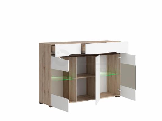 Комод BRW ELPASSO KOM2W1D3S дуб сан ремо/білий, фото 2