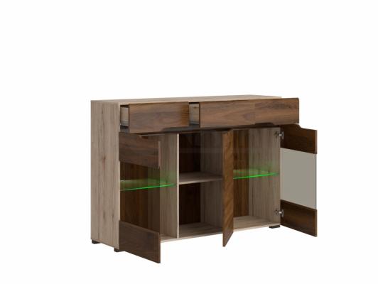 Комод BRW ELPASSO KOM2W1D3S дуб сан ремо/Горіх, фото 2