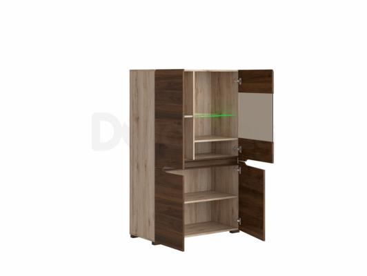 Шафа вітрина BRW ELPASSO REG1W3D/14/9 дуб сан ремо/Горіх, фото 2