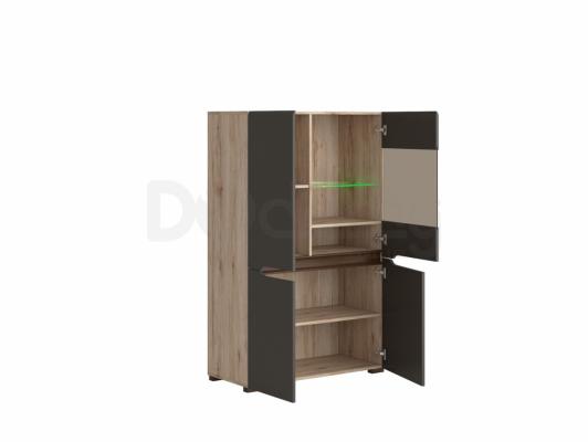 Шкаф витрина BRW ELPASSO REG1W3D/14/9 Дуб сан ремо/Серый вольфрам, фото 2