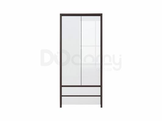 Шафа BRW KASPIAN SZF2D2S Венге/білий блиск, фото 1
