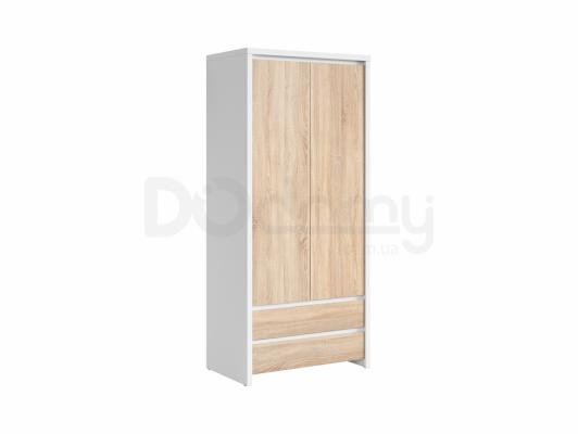 Шафа BRW KASPIAN SZF2D2S білий/дуб монумент, фото 1