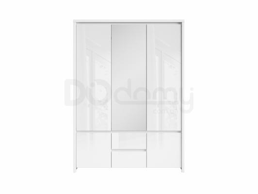 Шафа BRW KASPIAN SZF5D2S білий/білий блиск, фото 1