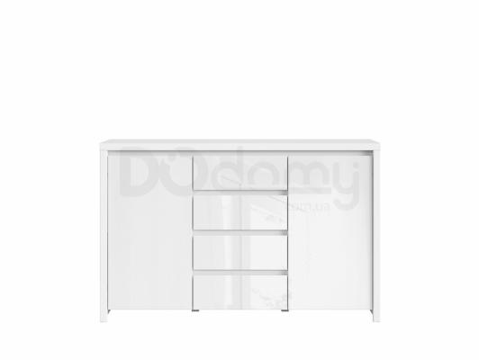 Комод BRW KASPIAN KOM2D4S Белый/Белый блеск, фото 1