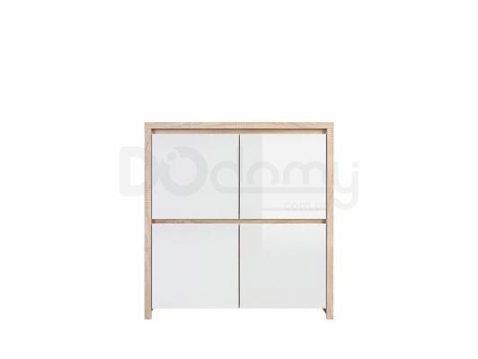 Комод BRW KASPIAN KOM4D Дуб сонома/Белый блеск, фото 1