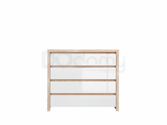 Комод BRW KASPIAN KOM4S дуб сонома/білий блиск, фото 1