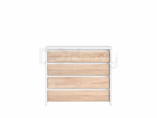 Комод BRW KASPIAN KOM4S білий/дуб сонома, фото 1