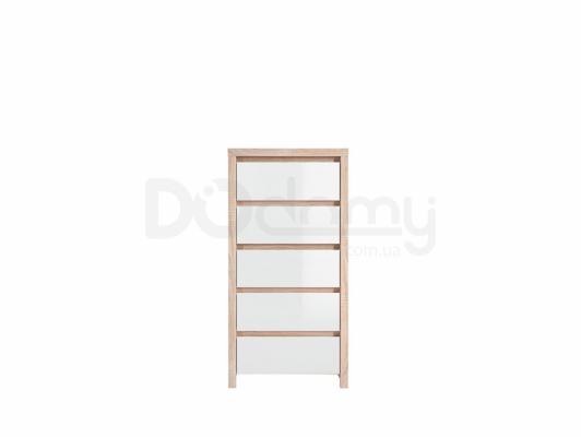 Комод BRW KASPIAN KOM5S дуб сонома/білий блиск, фото 1