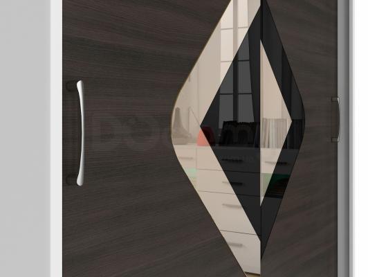 Шкаф BRW ELDA SZAFA/200/8 Белый/Венге, фото 2