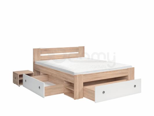 Кровать BRW STEFAN 160 Дуб санома/Белый, фото 2