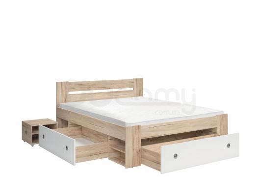 Ліжко BRW STEFAN 160 дуб сан ремо/білий, фото 2