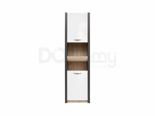 Книжкова шафа BRW EXECUTIVE REG2D1S/22/6 Сірий волфрам/дуб сан ремо/білий блиск, фото 1