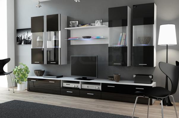 Стінка CAMA DREAM I білий мат/чорний глянець, фото 1