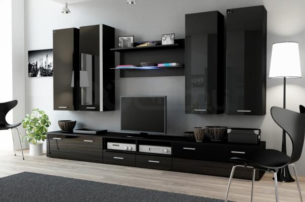 Стінка CAMA DREAM III чорний матовий/чорний глянець, фото 1