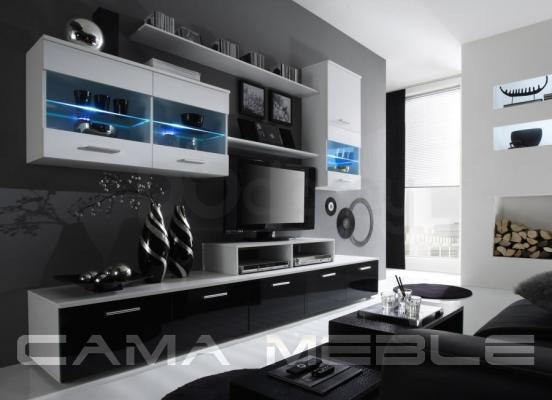 Стінка CAMA LOGO II білий матовий/чорний глянець, фото 1