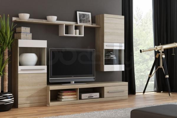 Стенка CAMA NICK Дуб Сонома / Белый глянец, фото 1