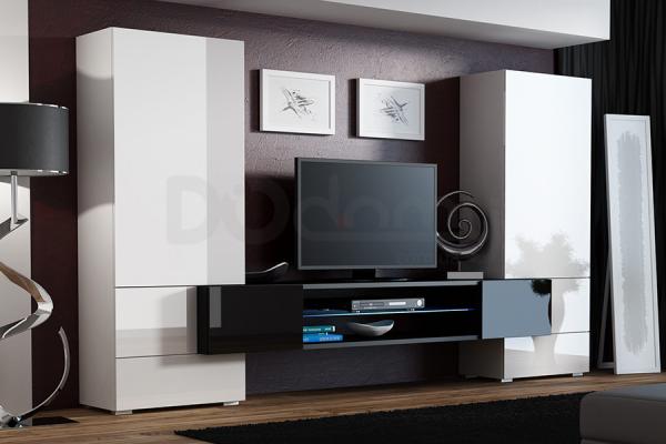 Стінка CAMA TORI білий матовий/чорний глянець, фото 1