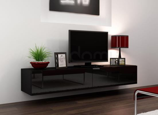 Тумба ТВ CAMA VIGO Черный матовый/Черный глянец, фото 1