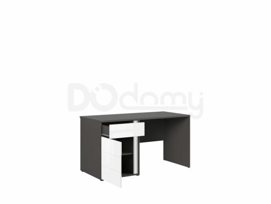 Письмовий стіл BRW GRAPHIC S343 BIU1D1SL/A-SZW/BIP Сірий вольфрам/білий блиск, фото 2