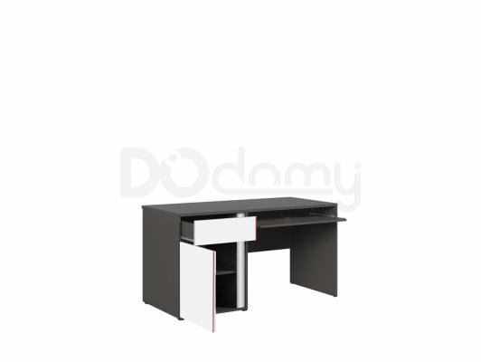 Письмовий стіл BRW GRAPHIC S343 BIU1D1SL/B-SZW/BI/CZ Сірий вольфрам/білий/Червоний, фото 2