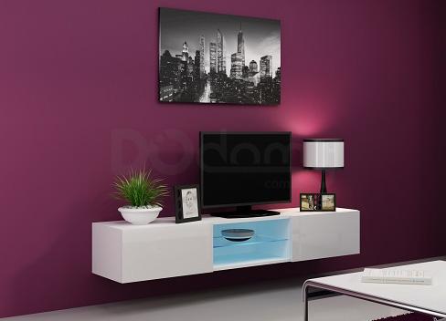 Тумба ТВ CAMA VIGO GLASS білий матовий/білий глянець, фото 1