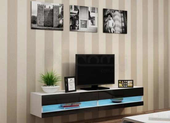 Тумба ТВ CAMA VIGO NEW Белый матовый / Черный глянец, фото 1