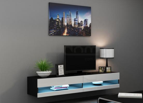 Тумба ТВ CAMA VIGO NEW Черный матовый / Белый глянец, фото 1