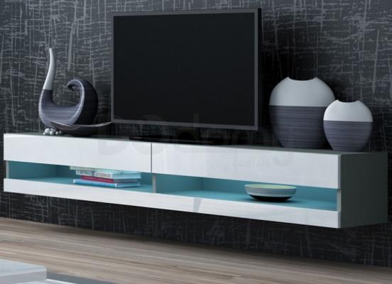 Тумба ТВ CAMA VIGO NEW Сірий матовий/білий глянець, фото 1