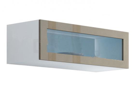 Витрина навесная стекло CAMA VIGO Белый матовый / Латте глянец, фото 1