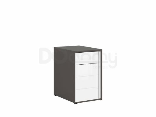 Комод BRW GRAPHIC S343 KOM1D1SL/A-SZW/BIP Сірий вольфрам/білий блиск, фото 2