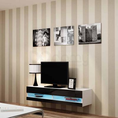 Тумба ТВ CAMA 140 VIGO NEW Белый матовый / Черный глянец, фото 1