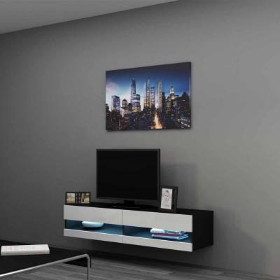 Тумба ТВ CAMA 140 VIGO NEW чорний матовий/білий глянець, фото 1