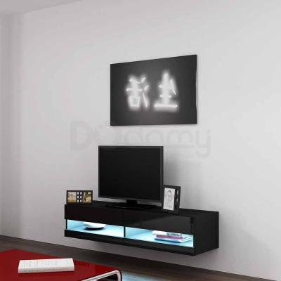 Тумба ТВ CAMA 140 VIGO NEW чорний матовий/чорний глянець, фото 1