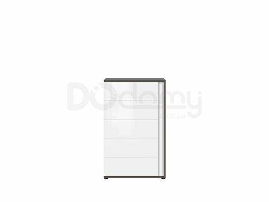 Комод BRW GRAPHIC S343 KOM1DL/A-SZW/BIP Серый вольфрам/Белый блеск, фото 1