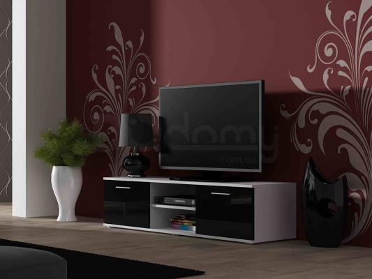 Тумба ТВ CAMA 140 SOHO білий матовий/чорний глянець, фото 1