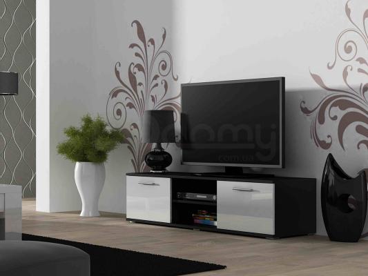 Тумба ТВ CAMA 140 SOHO чорний матовий/білий глянець, фото 1