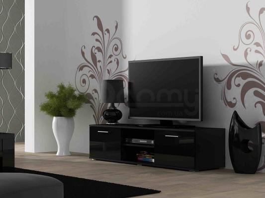 Тумба ТВ CAMA 140 SOHO чорний матовий/чорний глянець, фото 1