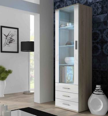 Вітрина висока CAMA SOHO дуб сонома/білий глянець, фото 1