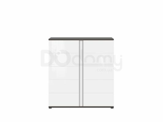 Комод BRW GRAPHIC S343 KOM2D/A-SZW/BIP Сірий вольфрам/білий блиск, фото 1