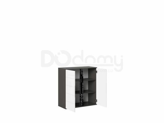 Комод BRW GRAPHIC S343 KOM2D/A-SZW/BIP Сірий вольфрам/білий блиск, фото 4