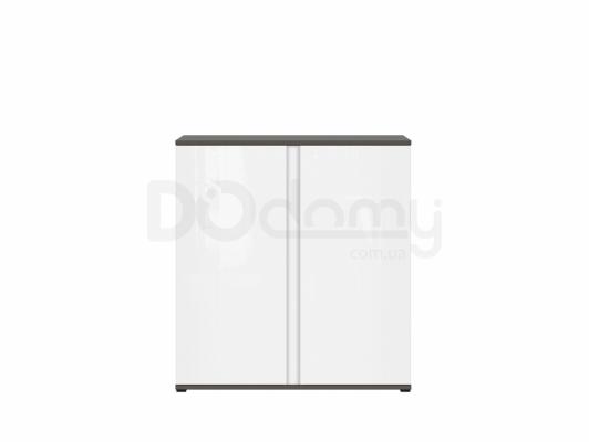 Комод BRW GRAPHIC S343 KOM2D/C-SZW/BLP Сірий вольфрам/білий глянець, фото 1