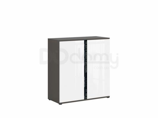 Комод BRW GRAPHIC S343 KOM2D/C-SZW/BLP Сірий вольфрам/білий глянець, фото 4