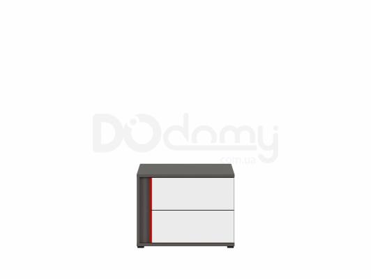 Прикроватная тумба BRW GRAPHIC S343 KOM2SP/B-SZW/BI/CZ Серый вольфрам/Белый/Красный, фото 2