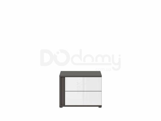Приліжкова тумба BRW GRAPHIC S343 KOM2SP/C-SZW/BLP Сірий вольфрам/білий глянець, фото 3