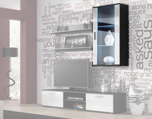 Вітрина навісна CAMA SOHO чорний матовий/білий глянець, фото 1