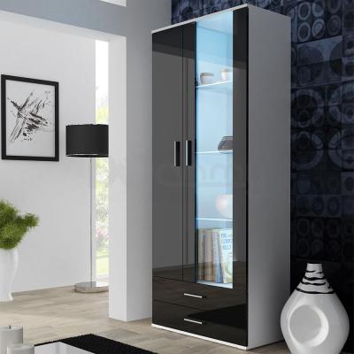 Вітрина CAMA 2D2S SOHO білий матовий/чорний глянець, фото 1