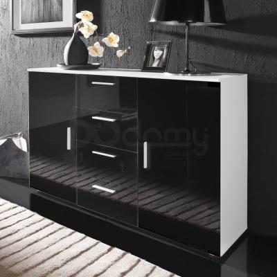 Комод CAMA UNI SOHO білий матовий/чорний глянець, фото 1
