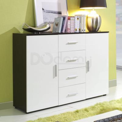 Комод CAMA UNI SOHO чорний матовий/білий глянець, фото 1