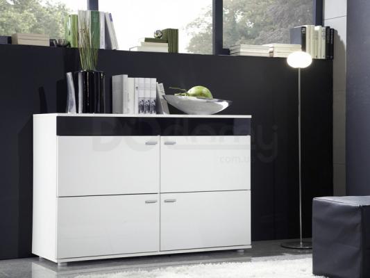 Комод CAMA Logo II білий матовий/чорний глянець/білий глянець, фото 1