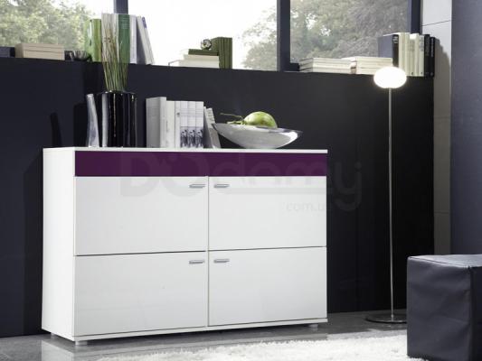 Комод CAMA Logo II Белый матовый / Фиолетовый глянец / Белый глянец, фото 1